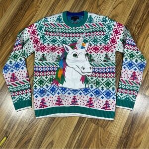 Blizzard Bay Unicorn Winter Sweater Size Medium Ugly Christmas Sweater Colorful